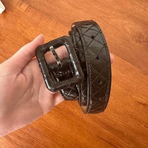 Talbots Black Quilted Belt